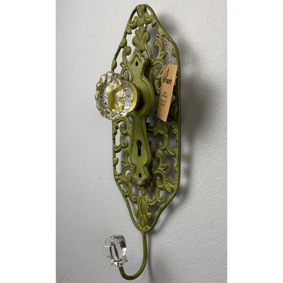 Pair Green Shabby Chic Scroll Metal Wall Hooks Acrylic Knobs By Pier 1 Imports - Picture 7 of 7